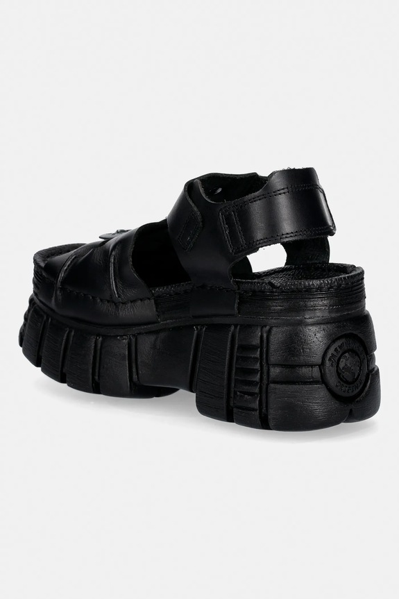 Обувь Кожаные сандалии New Rock TANK LEATHER BLACK, TOWER NEGRO + LATER M.BIOS101SF.C1 чёрный