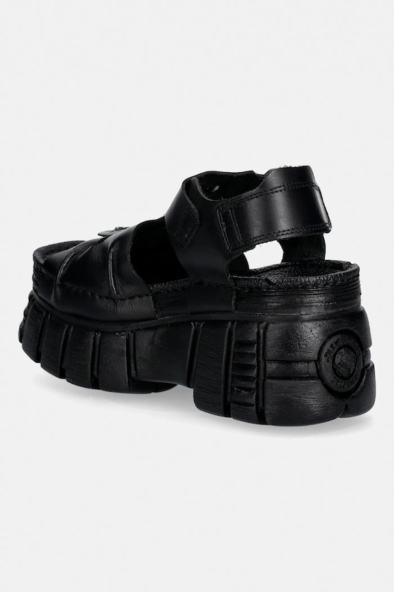 Взуття Шкіряні сандалі New Rock TANK LEATHER BLACK, TOWER NEGRO + LATER M.BIOS101SF.C1 чорний