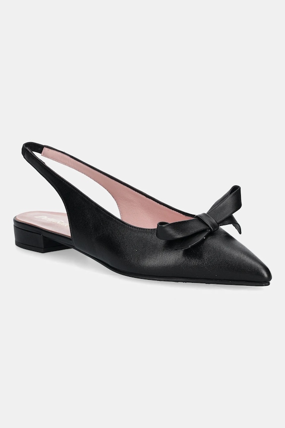 Δερμάτινες μπαλαρίνες Pretty Ballerinas Clementine ανοιχτή φτέρνα μαύρο 53068.001.9162