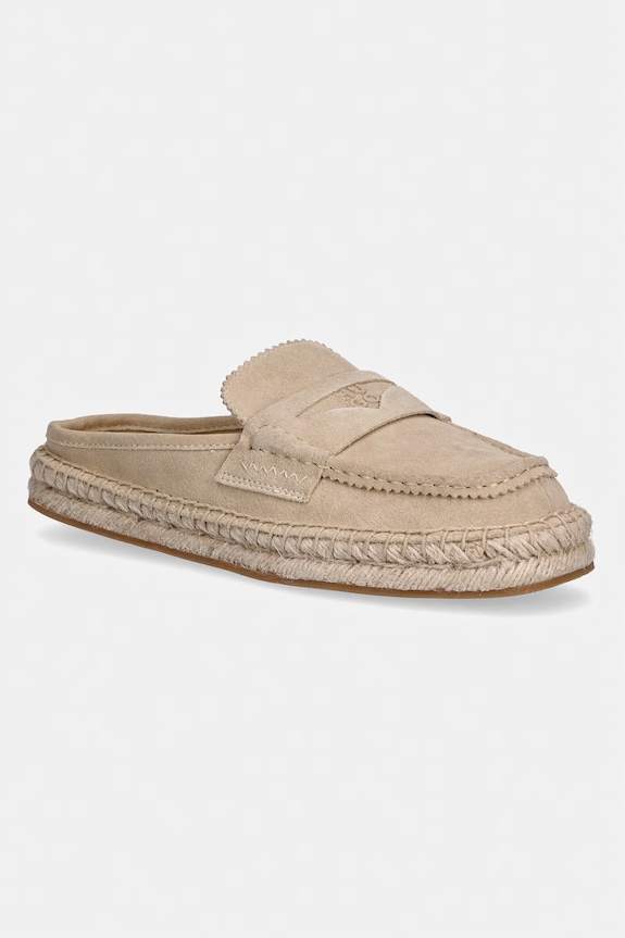 HUGO espadrillas con tacco aperto da donna in scamoscio Brinn beige 50563734.277