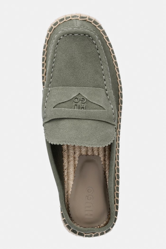 HUGO espadrile za žene od brušene kože Brinn zelena 50563734.337