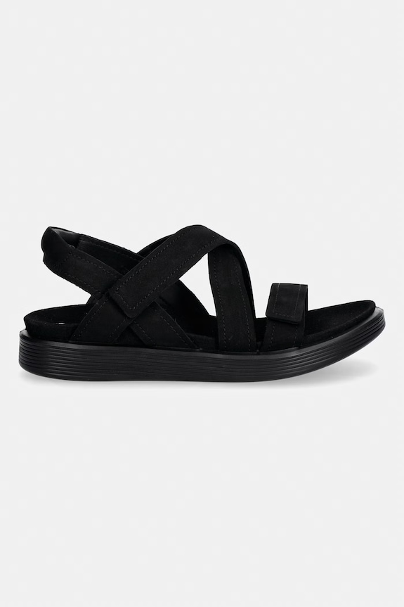 Ecco sandale din piele întoarsă Soft Sandal W 238813.02001 negru SS26