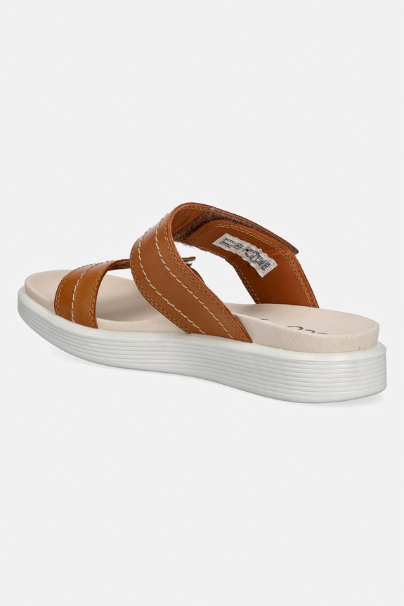 Încălțăminte Ecco șlapi de piele Soft Sandal W 238833.56770 maro
