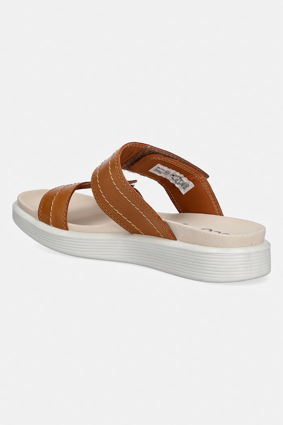 Încălțăminte Ecco șlapi de piele Soft Sandal W 238833.56770 maro