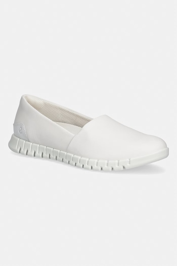 Ecco espadryle skórzane Gruuv Lite W płaski biały 246313.52292