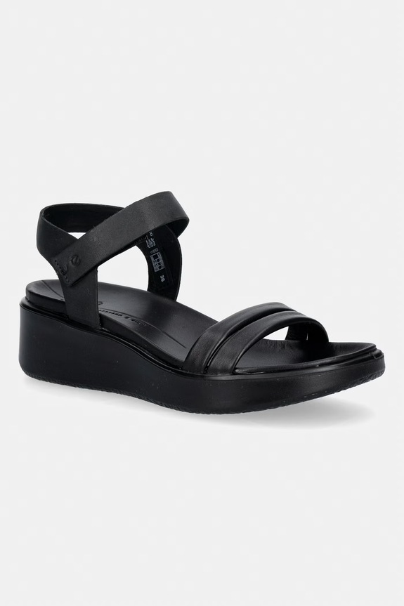 Ecco sandały damskie skórzane Flowt Wedge LX W czarny 273303.51052