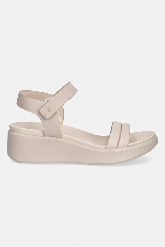 Ecco sandale de piele Flowt Wedge LX W 273303.59113 bej SS26