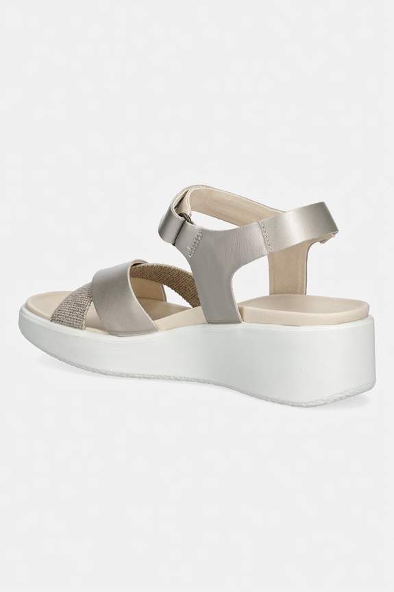 Încălțăminte Ecco sandale pentru femei, din piele Flowt Wedge LX W 273323.01688 bej