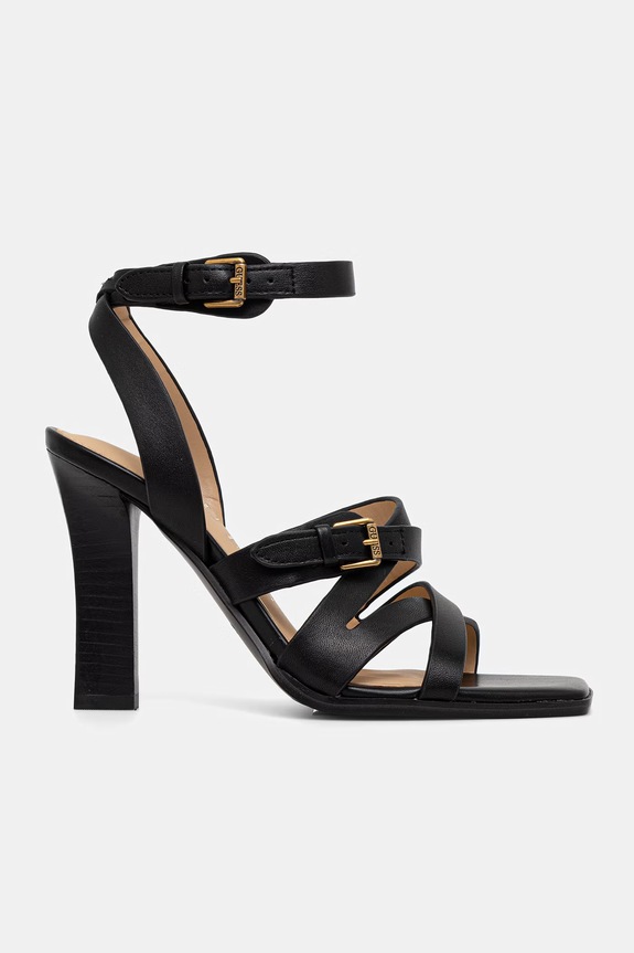 Guess sandały skórzane RADELA FLJRAD.LEA03.BLACK czarny SS26