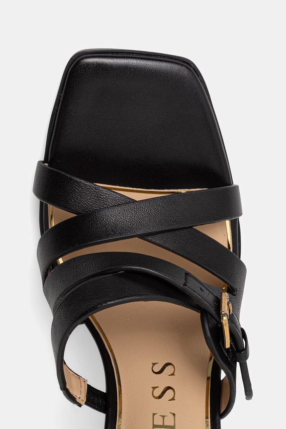 Guess sandały skórzane RADELA czarny FLJRAD.LEA03.BLACK