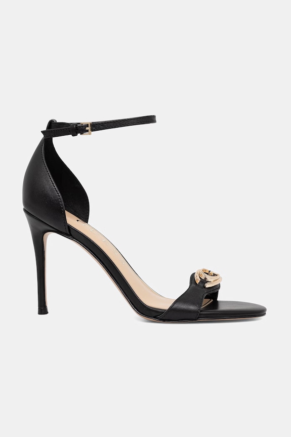 Guess sandale cu toc cui piele KABRINA FLJKAB.LEA03.BLACK negru SS26