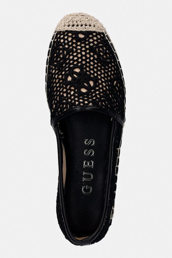 Guess espadryle na płaskim obcasie damskie JOELYNN czarny FLJOEN.FAL14.BLKNA