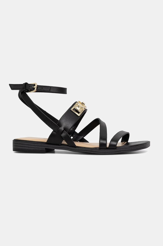 Guess sandale za žene kožne RULA FLJRUL.LEA03.BLACK crna SS26