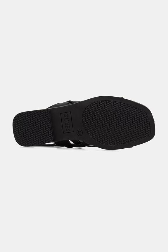 Guess sandale za žene kožne RULA FLJRUL.LEA03.BLACK crna