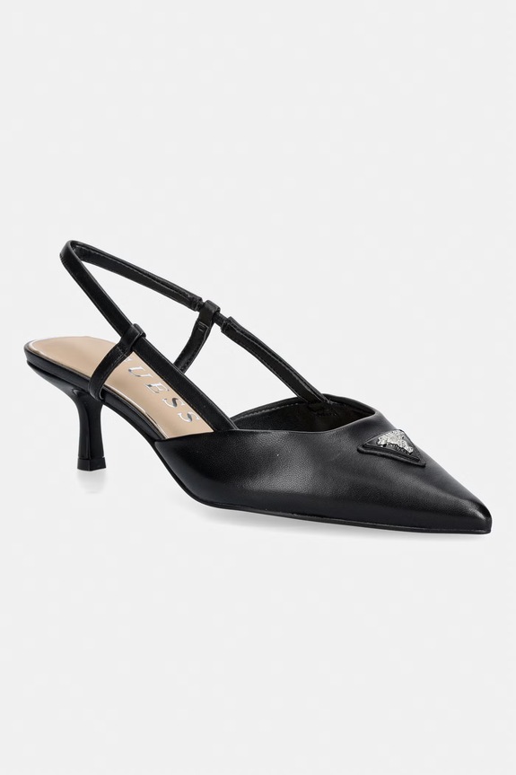 Guess pantofi stiletto din piele YANNO2 negru FLJY2N.LEA05.BLACK