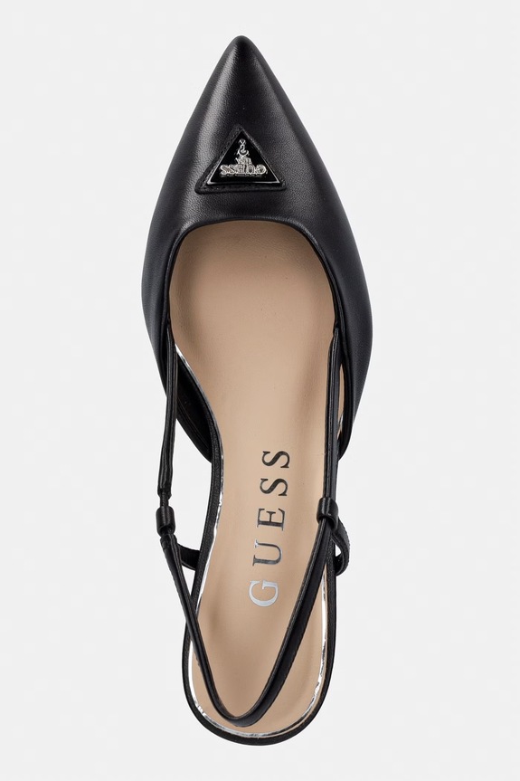Guess pantofi stiletto din piele YANNO2 negru FLJY2N.LEA05.BLACK