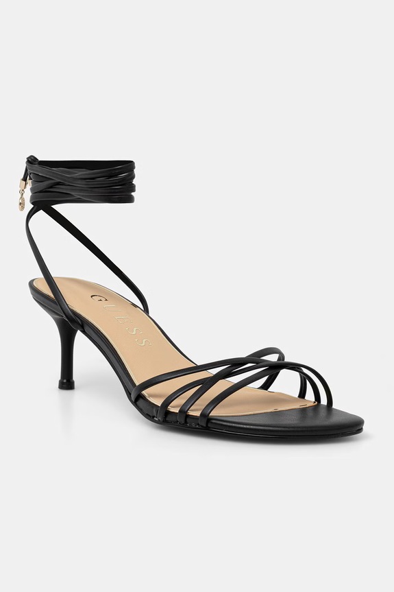 Guess sandały na szpilce GARSIE czarny FLJGAE.ELE03.BLACK