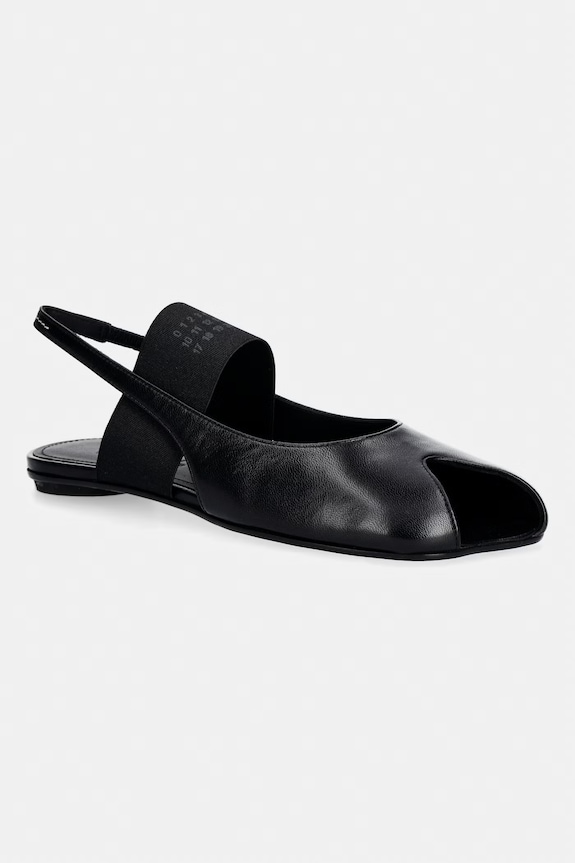 MM6 Maison Margiela sandale cu călcâiul deschis pentru femei, din piele negru S59WP0212.P3628.T8013