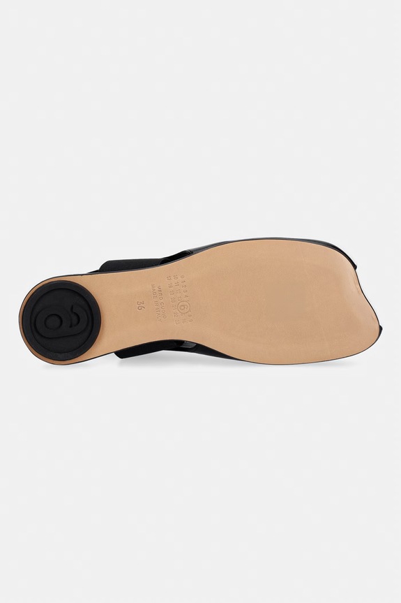 MM6 Maison Margiela sandale cu călcâiul deschis pentru femei, din piele S59WP0212.P3628.T8013 negru