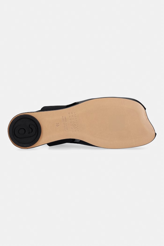 MM6 Maison Margiela sandale cu călcâiul deschis pentru femei, din piele S59WP0212.P3628.T8013 negru