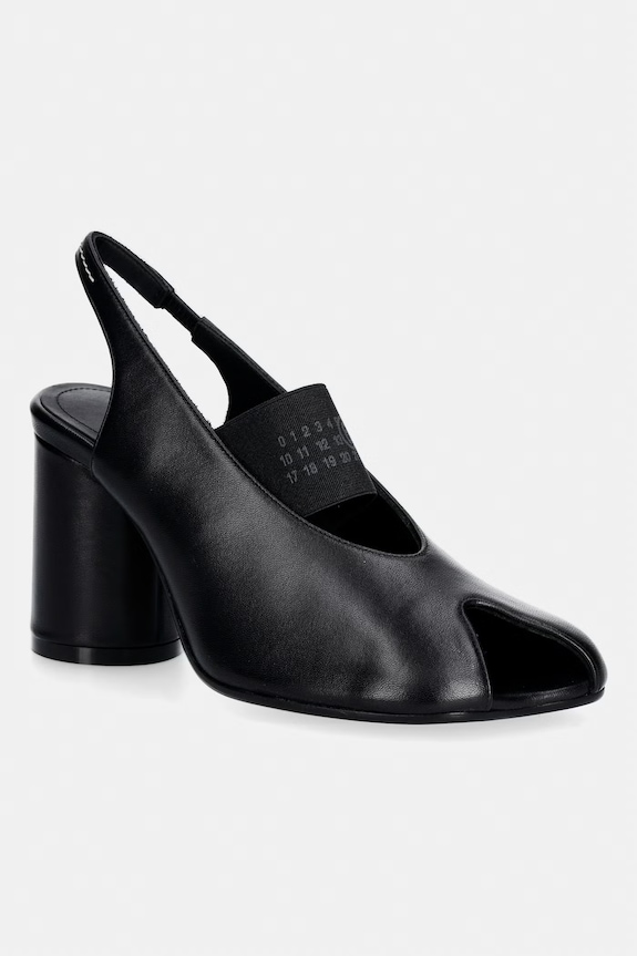 MM6 Maison Margiela tocuri cu călcâiul deschis pentru femei, din piele negru S59WP0213.P3628.T8013