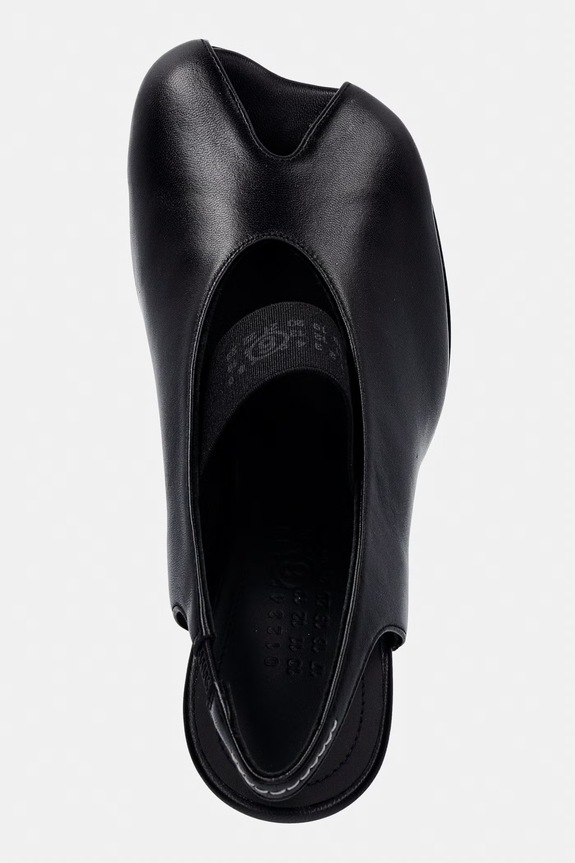 MM6 Maison Margiela tocuri cu călcâiul deschis pentru femei, din piele negru S59WP0213.P3628.T8013