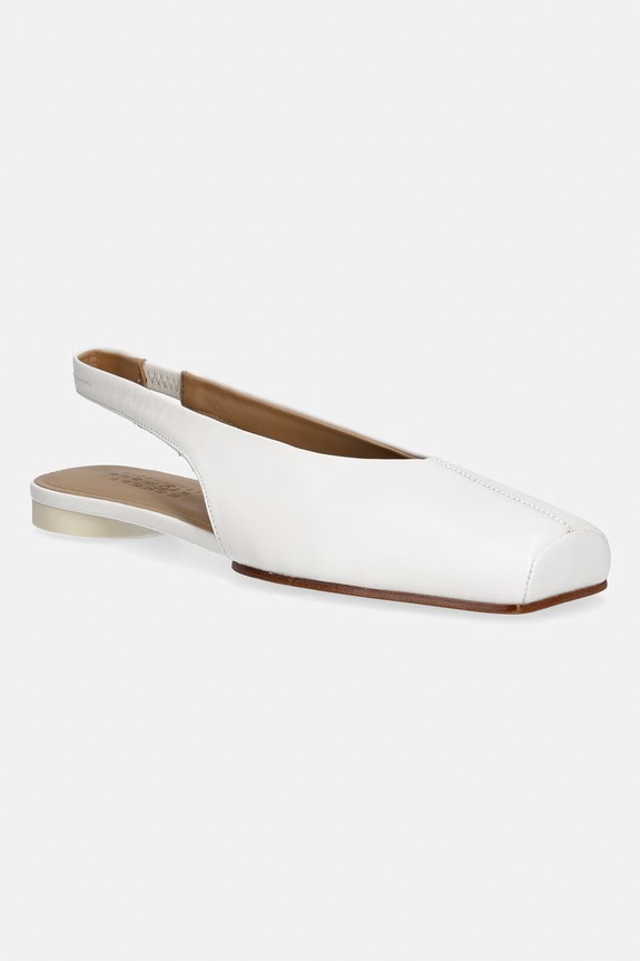 MM6 Maison Margiela baleriny skórzane beżowy S59WX0079.P3628.T1053