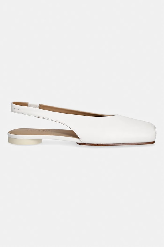 MM6 Maison Margiela baleriny skórzane S59WX0079.P3628.T1053 beżowy SS26