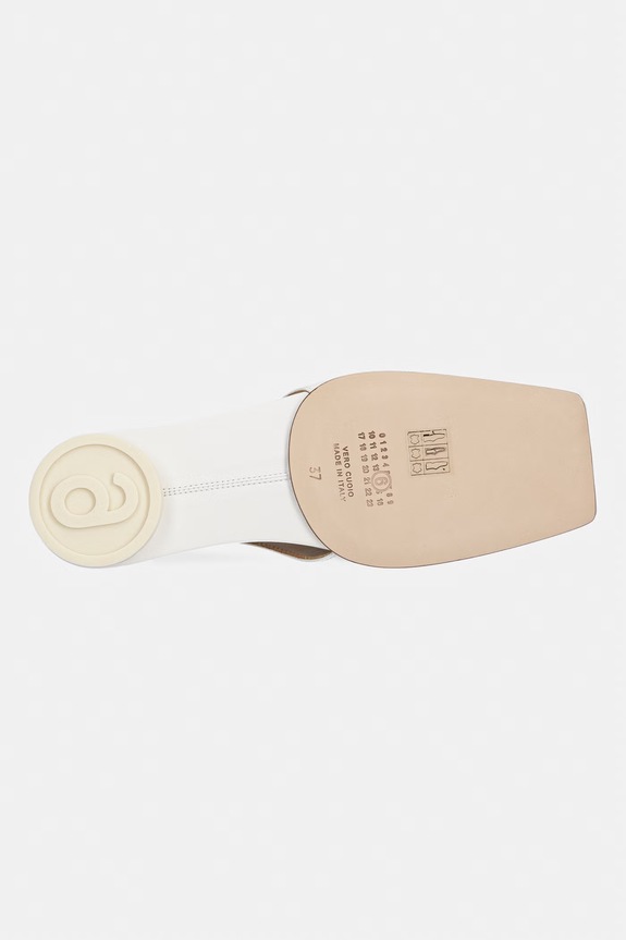MM6 Maison Margiela baleriny skórzane S59WX0079.P3628.T1053 beżowy