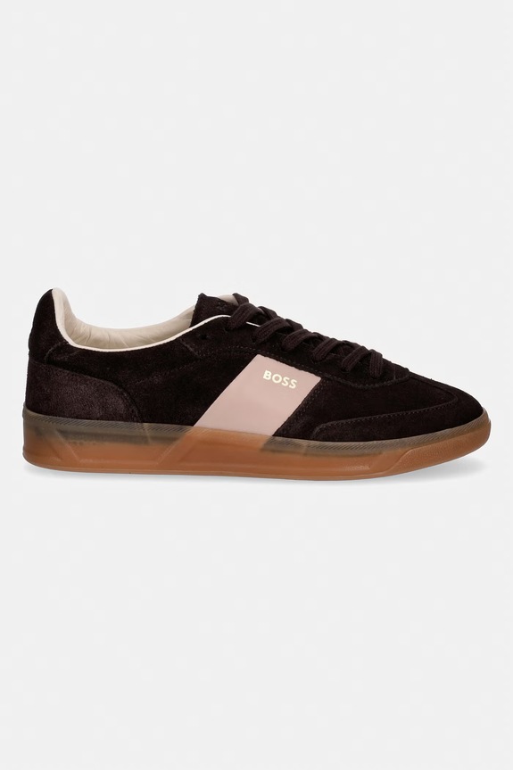 BOSS Brenta sneakers de damă din piele întoarsă 50563375.207 maro SS26