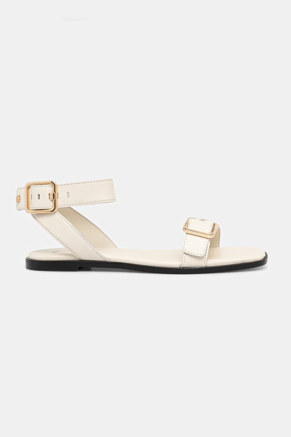 BOSS sandali da donna in pelle Charlize 50563332.119 beige SS26