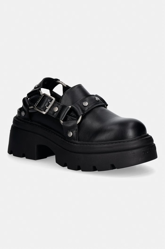 Buffalo sandały z zakrytymi palcami damskie Vega Clog Buckle czarny 1624111