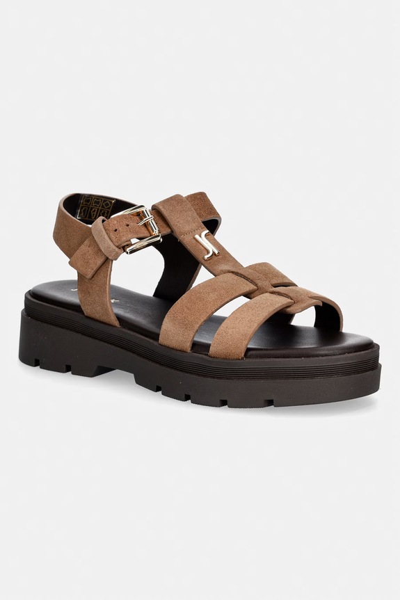 Jonak sandały damskie zamszowe LAGUNE CROUTE brązowy 3800043