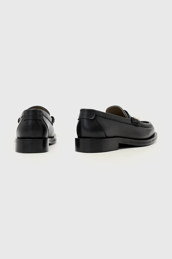Obuwie AllSaints mokasyny damskie skórzane Bloom Stud Loafer W072FE czarny