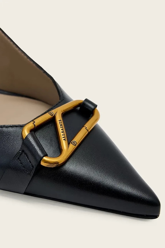 AllSaints szpilki skórzane Hera Slingback Shoe czarny W021FE