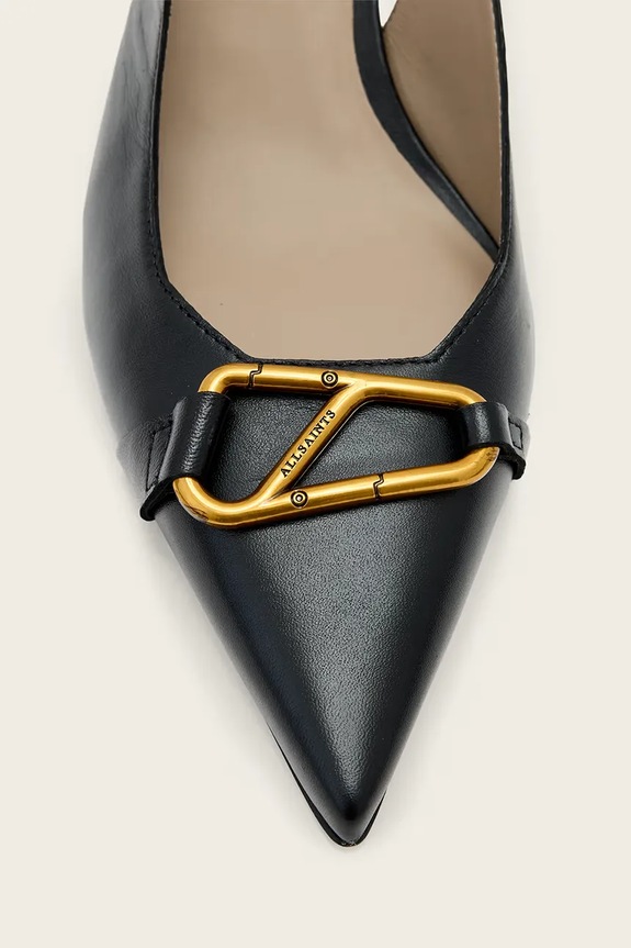 AllSaints szpilki skórzane Hera Slingback Shoe W021FE czarny