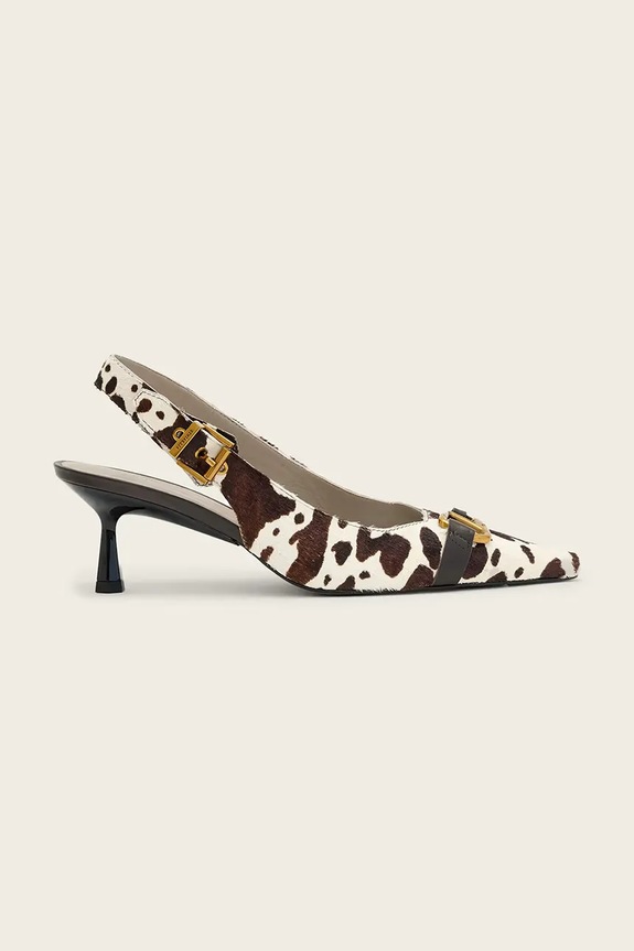 AllSaints stiletto de piele Hera Slingback Shoe bej W023FE