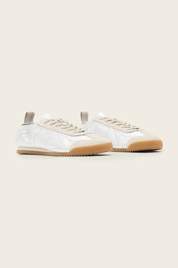 AllSaints bőr sportcipő Kenny Runner W054FD.SLV ezüst SS26