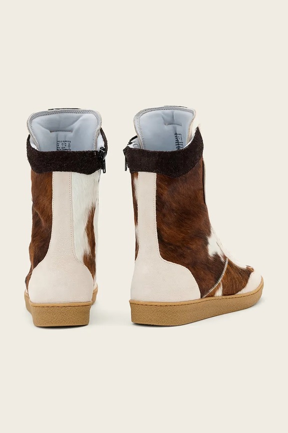 Obuwie AllSaints sneakersy skórzane Louise High Top W061FE beżowy