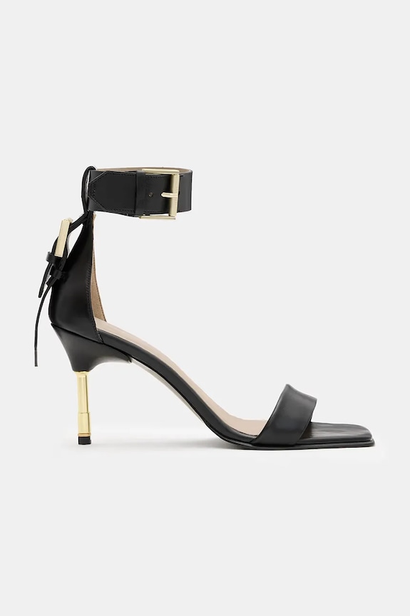 AllSaints sandały skórzane Noir Mid Sandal 5-8 cm czarny W151FB