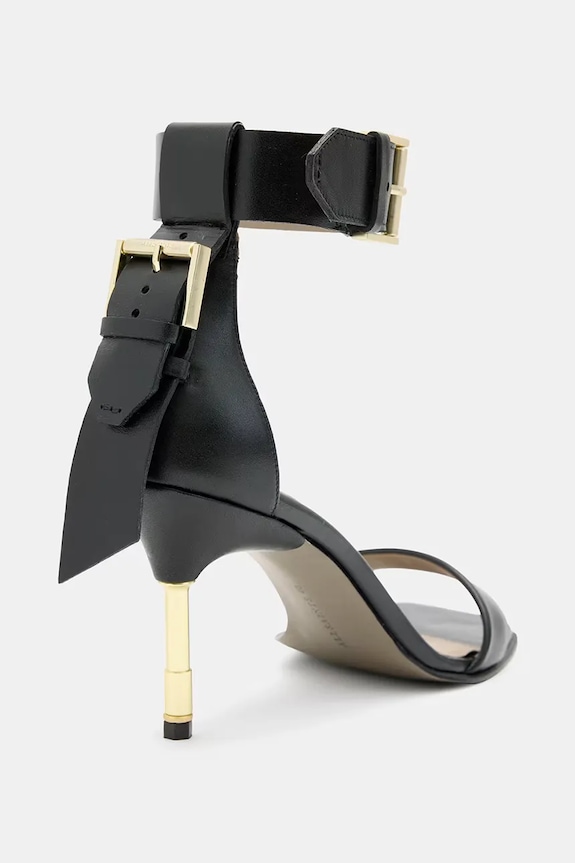 AllSaints sandały skórzane Noir Mid Sandal czarny W151FB