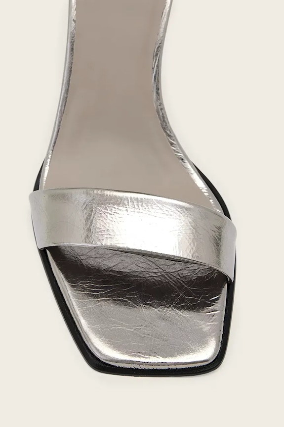 Kožené sandály AllSaints Noir Mid Sandal W152FB stříbrná