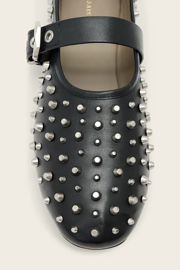 AllSaints baleriny skórzane Sabine Stud Shoe W088FE czarny