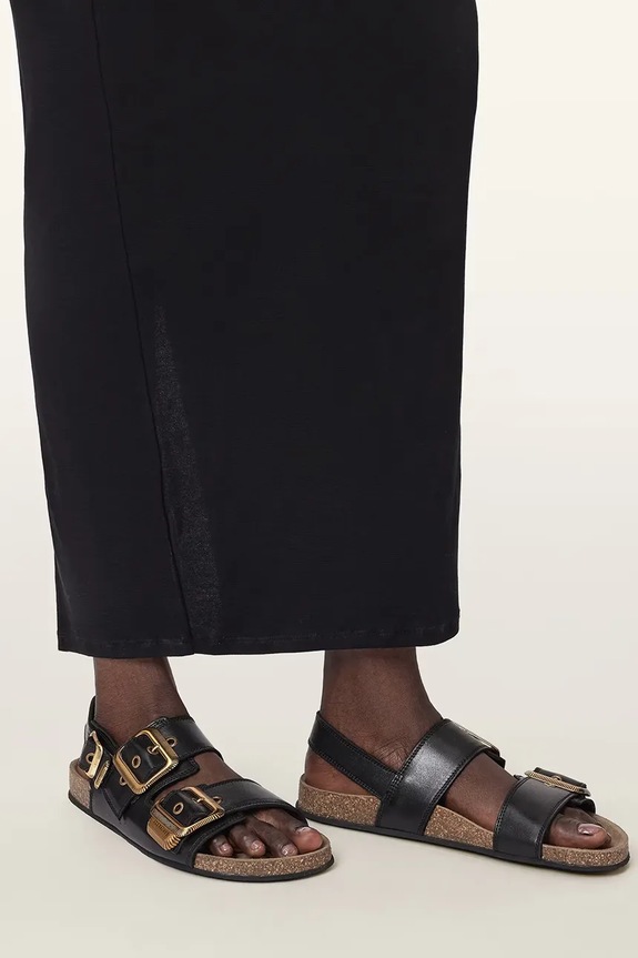 AllSaints sandále na plochom podpätku dámske kožené Staffa Sandal W044FE