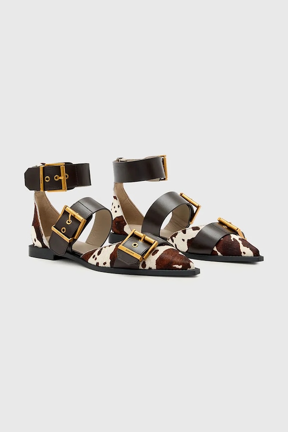 AllSaints balerinke kožne Sutton Shoe W108FE bež SS26