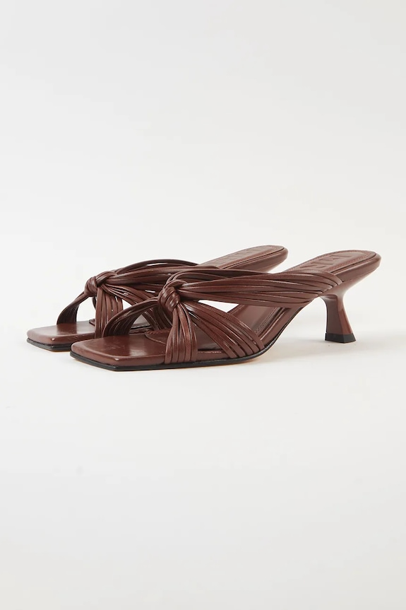 Δερμάτινες παντόφλες Souliers Martinez AMANDA AMANDA.DBROWN καφέ SS26