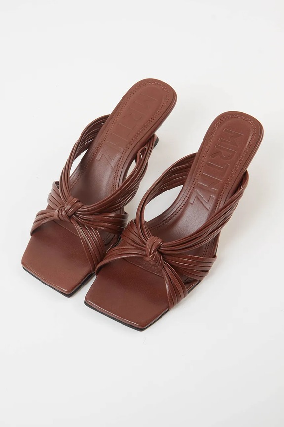 Δερμάτινες παντόφλες Souliers Martinez AMANDA καφέ AMANDA.DBROWN