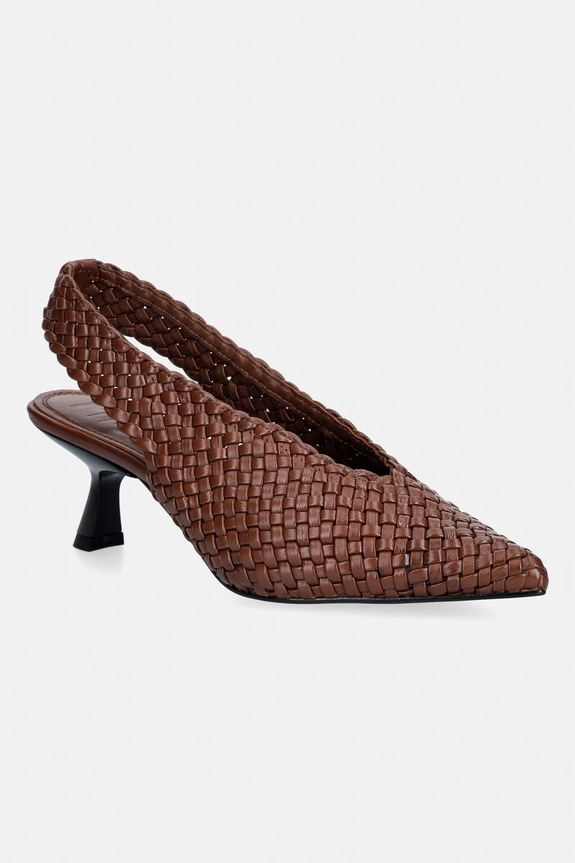 Souliers Martinez stiletto din piele BIANCA maro BIANCA.DBROWN