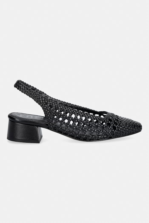 Souliers Martinez czółenka z odkrytą piętą skórzane NOVA TARRAGONA NOVATARRAGONA.BLACK czarny SS26