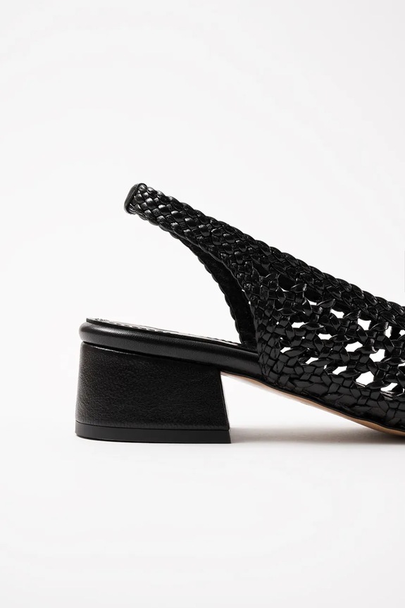 Souliers Martinez czółenka z odkrytą piętą skórzane NOVA TARRAGONA NOVATARRAGONA.BLACK